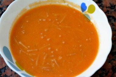 Lentil soup is a soup with lentils as its main ingredient; it may be vegetarian or include meat, using yellow red lentils with vermicelli, used in Europe, Latin America and the Middle East