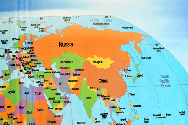 Asia Parte Dell Africa Continenti Con Russia Cina Nord Corea — Foto Stock