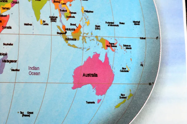 Australia Continente Rodeado Por Océano Índico Nueva Zelanda Indonesia Malasia — Foto de Stock
