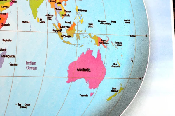Australia Continente Rodeado Por Océano Índico Nueva Zelanda Indonesia Malasia — Foto de Stock