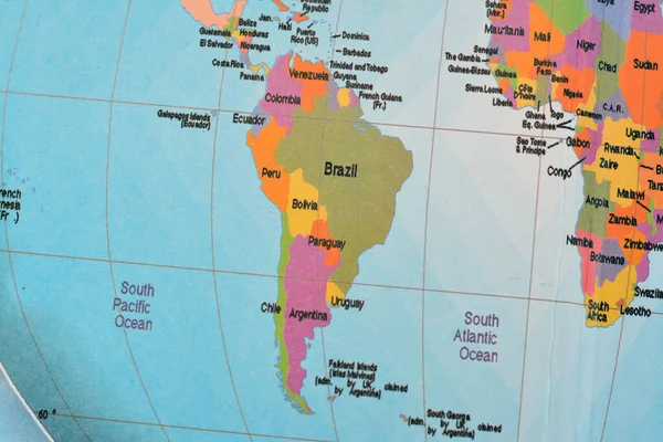 América Del Sur Continente Con Brasil Argentina Chile Otros Países — Foto de Stock