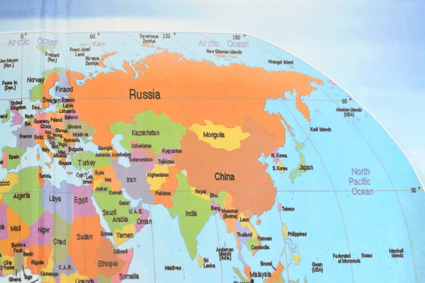 Asie Une Partie Afrique Continents Avec Russie Chine Corée Nord — Photo