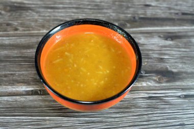 Lentil soup is a soup with lentils as its main ingredient; it may be vegetarian or include meat, using yellow red lentils with vermicelli, used in Europe, Latin America and the Middle East