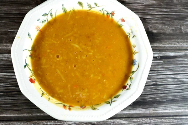 Lentil Soup Soup Lentils Its Main Ingredient May Vegetarian Include — Stok fotoğraf