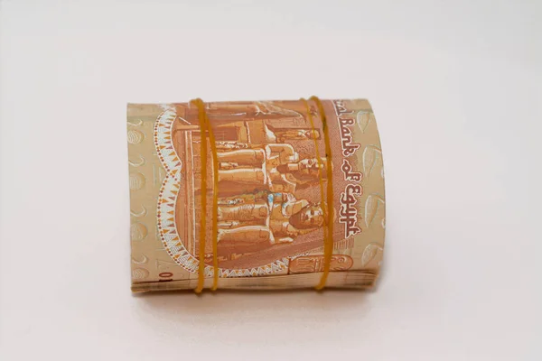 Egipto Paquete Dinero Rollo Libras Egp Una Libra Egipcia Billetes —  Fotos de Stock