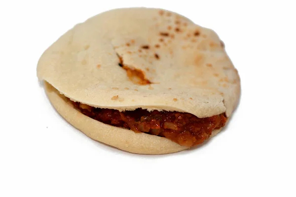 Αραβοσυριακό Ψωμί Πίτας Μουσακά Που Είναι Μια Μελιτζάνα Πατατοσαλάτα Συνταγή — Φωτογραφία Αρχείου