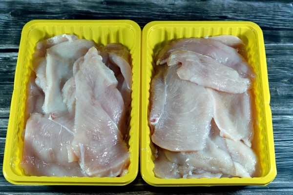 Raw fresh chicken breast fillet pane sliced boneless white meat, fillet cuts from a chicken, Chicken filets, sometimes called inner filets and cooked in various cuisines in different countries