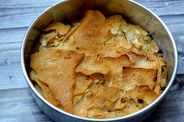 Egipskie Słodkie Ciasto Słodkie Nazwie Roqaaq Tradycyjnej Kuchni Egipskiej Raqaq — Zdjęcie stockowe