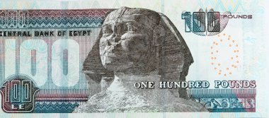 100 EGP LE 100 Mısır Pound banknotları, harcama, para verme ve kullanma, Sultan Hasan camisi ve Sfenks ile banknotlar kullanarak ödeme ve satın alma