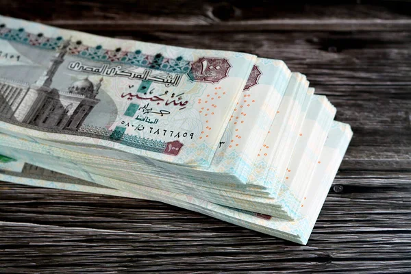 Стак Єгипетської Валюти 100 Egp Сто Єгипетських Фунтових Купюр Витрати — стокове фото