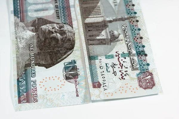 Egyiptomi Valuta 100 Egp Száz Egyiptomi Font Számlák Kiadások Használ — Stock Fotó