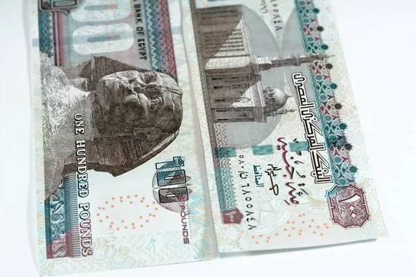 Αιγυπτιακό Νόμισμα 100 Egp Εκατό Αιγυπτιακές Λίρες Λογαριασμούς Δαπάνες Δίνοντας — Φωτογραφία Αρχείου