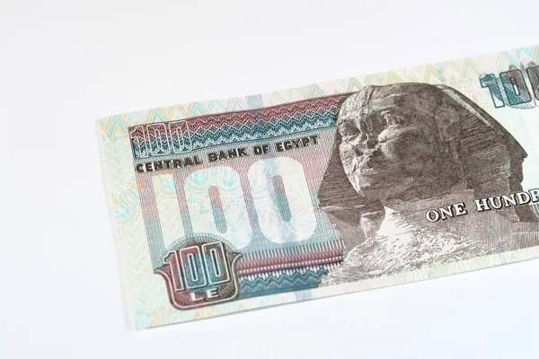 100エジプト ポンド紙幣100エジプト ポンド紙幣100エジプト ポンド紙幣100スルタンハッサーン モスクとスフィンクスとの紙幣の支払いと購入 — ストック写真