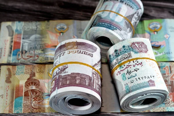 Rolls Egypt Geldscheine Wert Von 100 Und Egp Einhundert Ägyptische — Stockfoto