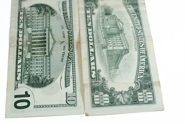 老10美元钞票钞票上有亚历山大 汉密尔顿的肖像 他是美国第一任财政和财政大臣 复古时期的美国货币 — 图库照片