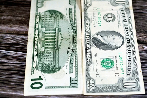 Vecchie Banconote Dollari Americani Dollari Presentano Ritratto Alexander Hamilton Che — Foto Stock