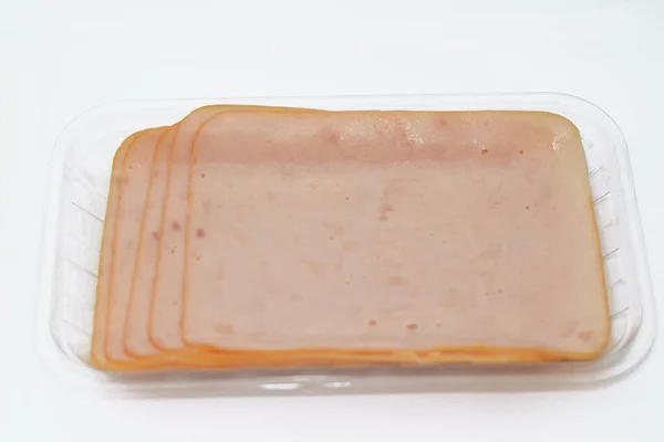 Fatias Carne Peito Peru Defumado Brined Coberto Com Uma Manteiga — Fotografia de Stock