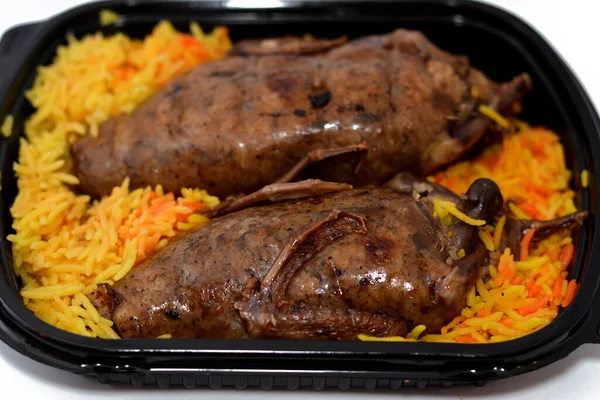 Hamam Mahshi Egiziano Farcito Piccione Cucina Araba Piatto Tradizionale Egiziano — Foto Stock