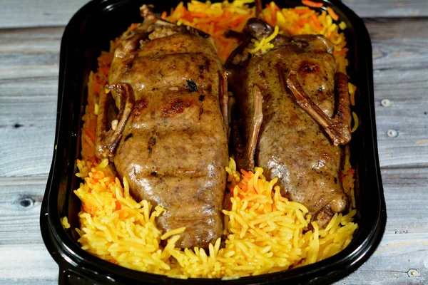 Egipski Hamam Mahshi Nadziewane Gołębie Kuchnia Arabska Egipski Tradycyjne Nadziewane — Zdjęcie stockowe