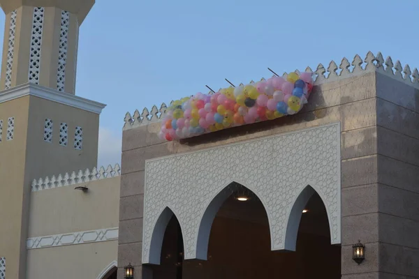Contexte Des Festivités Des Célébrations Devant Une Mosquée Caire Egypte — Photo