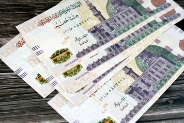 200 LE 200 Pound Mısır banknotları serisi 2022 Kahire 'deki Qani-Bay camii ve Mısır Merkez Bankası tarafından seçilmiş Mısır nakit para faturası.