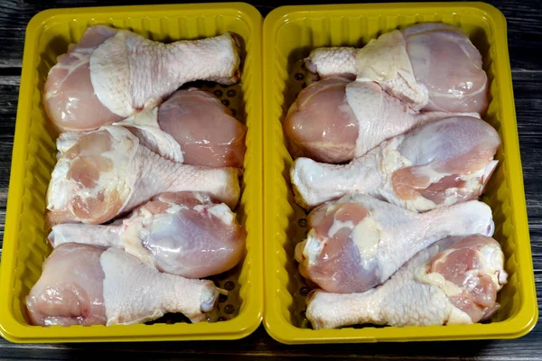 Ayam Segar Kaki Paha Paha Paha Paha Dengan Kulit Dan — Stok Foto