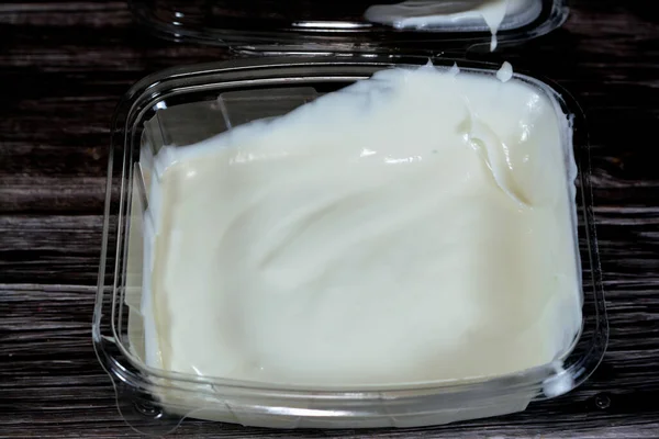 Creamy Cheese Spread Delicioso Sabor Cursi Mejora Sabor Comida Puede — Foto de Stock