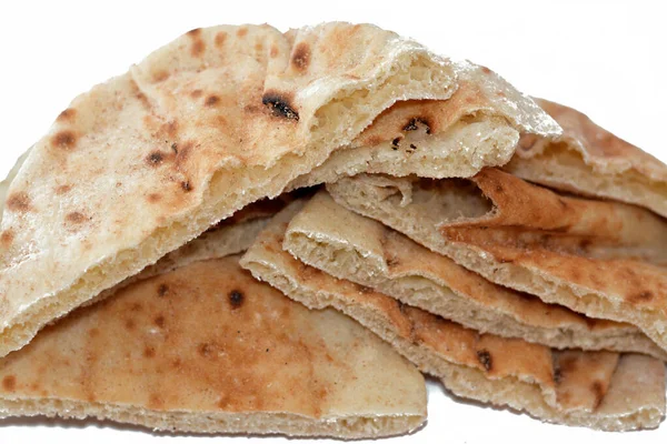 Παραδοσιακό Αιγυπτιακό Επίπεδο Ψωμί Πίτουρο Σιταριού Και Αλεύρι Κανονικό Aish — Φωτογραφία Αρχείου