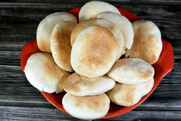 Mini Tradycyjny Płaski Chleb Shami Pszenicą Mąką Mały Aish Shamy — Zdjęcie stockowe