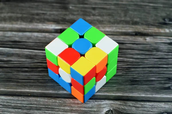 Кубик Рубика Комбинированная Головоломка Кубик Головоломка Каждая Шести Граней Покрыта — стоковое фото