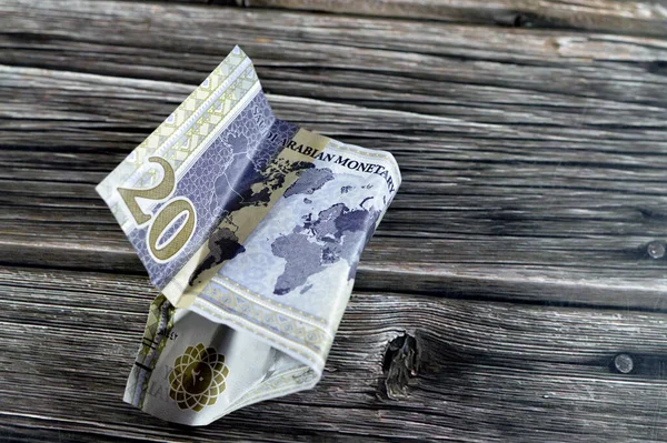 Gekrompen Saoedi Arabisch Geld Van Sar Twintig Riyals Met G20 — Stockfoto