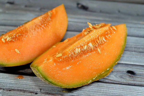 Muskmelon Cucumis Melo Atau Melon Spesies Cucumis Yang Telah Dikembangkan — Stok Foto