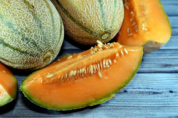 Muskmelone Cucumis Melo Oder Melone Eine Cucumis Sorte Die Sich — Stockfoto