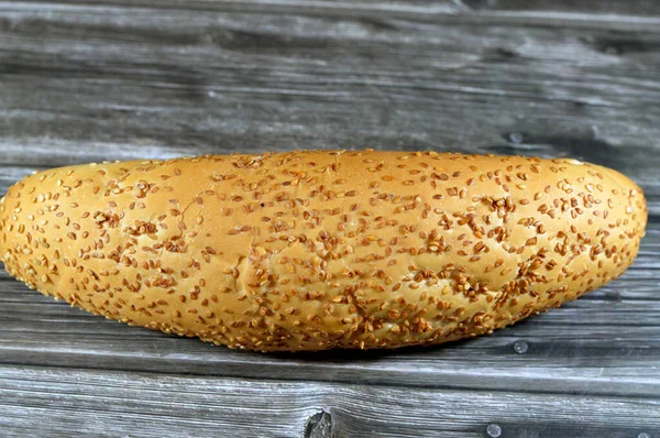 Long Sesame Bun Bread Fresh Baked Loaf Bread French Fino — Stock Photo, Image