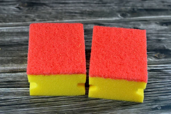 Combo Celulosa Esponja Abrasiva Dos Caras Para Limpieza Utensilios Platos —  Fotos de Stock