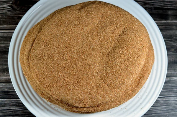 Brown Ψημένο Πίττα Ψωμί Flatbread Γίνεται Κυρίως Πίτουρο Πίτουρα Ψωμιά — Φωτογραφία Αρχείου
