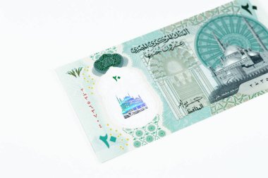 Yeni Mısır 20 EGP LE 20 polimer £nakit para banknot fatura Mohamed Ali cami ve dokunsal ADA Braille noktalar ile süslenmiş Yeni Mısır para banknotu