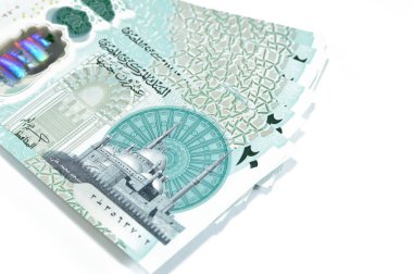 Yeni Mısır 20 EGP LE 20 polimer £nakit para banknot fatura Mohamed Ali cami ve dokunsal ADA Braille noktalar ile süslenmiş Yeni Mısır para banknotu