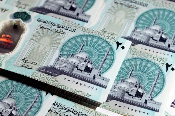 Neue Ägyptische Egp Zwanzig Pfund Banknotenschein Mit Mohamed Ali Moschee — Stockfoto
