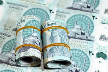 Yeni Mısır 20 EGP LE 20 polimer nakit para banknotu Mohamed Ali Camii, dokunsal ADA Braille noktalarıyla süslenmiş, Kraliçe Kleopatra, Büyük Piramit ve firavun askeri savaş arabası