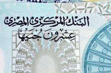 Yeni Mısır 20 EGP LE 20 EGP nakit para banknotu Mohamed Ali camii, dokunsal ADA Braille noktaları ile süslenmiş, Kraliçe Kleopatra, Büyük Piramit, firavun askeri savaş arabası