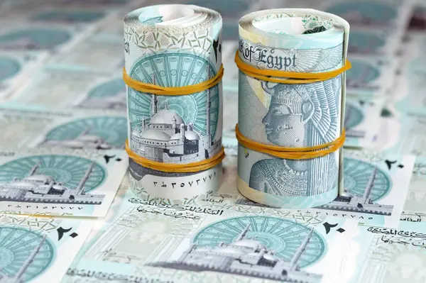Egyiptomi Egp Polimer Font Készpénz Bankjegy Számla Funkciók Mohamed Ali — Stock Fotó