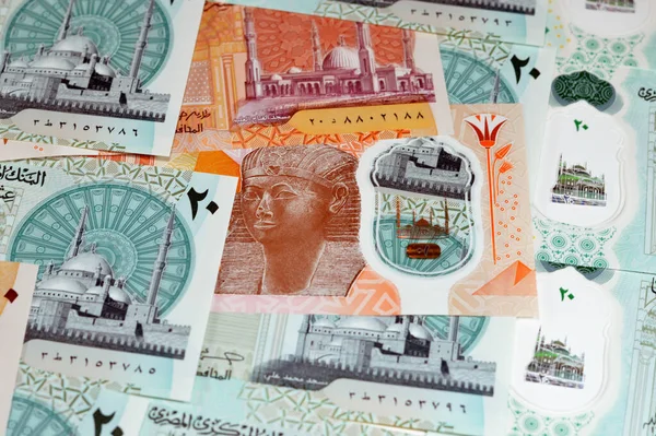 Ägyptische Neue Polymer Geldscheine Geldscheine Hintergrund Der Ägyptischen Egp Zwanzig — Stockfoto
