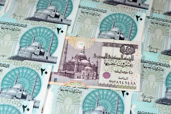 Gamla Nya Egyptiska Egp Tjugo Polymerer Pounds Kontanter Sedel Bill — Stockfoto