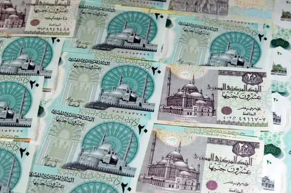 Gamla Nya Egyptiska Egp Tjugo Polymerer Pounds Kontanter Sedel Bill — Stockfoto