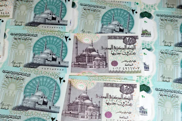 Viejo Nuevo Egipcio Egp Veinte Libras Polímero Efectivo Billetes Banco — Foto de Stock