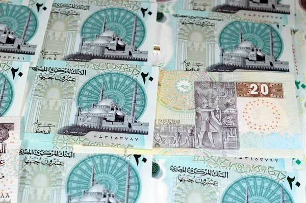 Régi Egyiptomi Egp Polimer Font Készpénz Bankjegy Számla Funkciók Mohamed — Stock Fotó