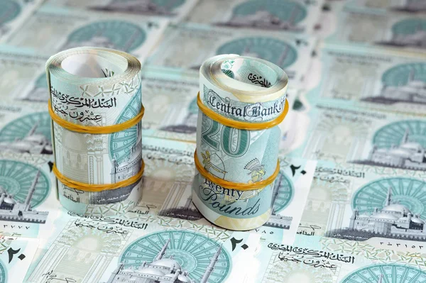 Neue Ägyptische Egp Zwanzig Pfund Banknotenschein Mit Mohamed Ali Moschee — Stockfoto