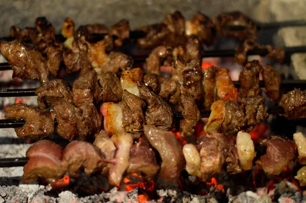 Kebab Kebap Kabob Kebap Kabab Tipo Plato Carne Cocida Origina — Foto de Stock