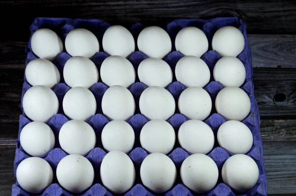 Pilha Ovos Brancos Galinha Fresca Crua Orgânica Pilha Ovos Isolados — Fotografia de Stock